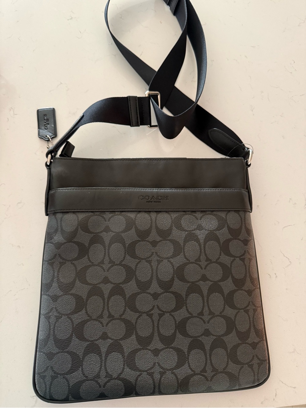 Coach Signature Crossbody Bag in Charcoal/Black